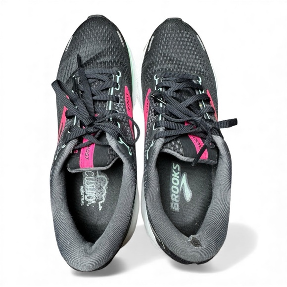 Brooks Ghost 14 Women’s Running Shoes Size 9 Neutral Trainer Black Pink - Picture 9 of 13